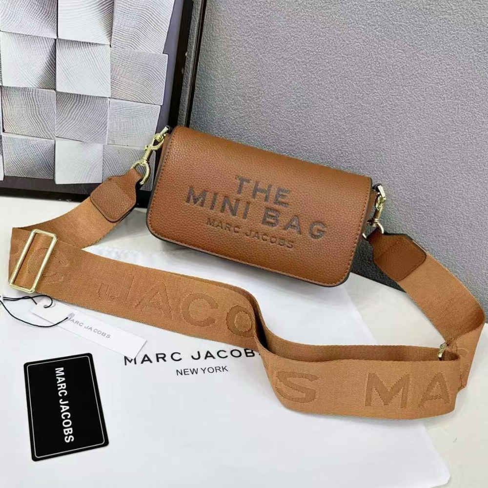 Marc Jacobs Brown Leather Mini Crossbody Bag-thumb-0
