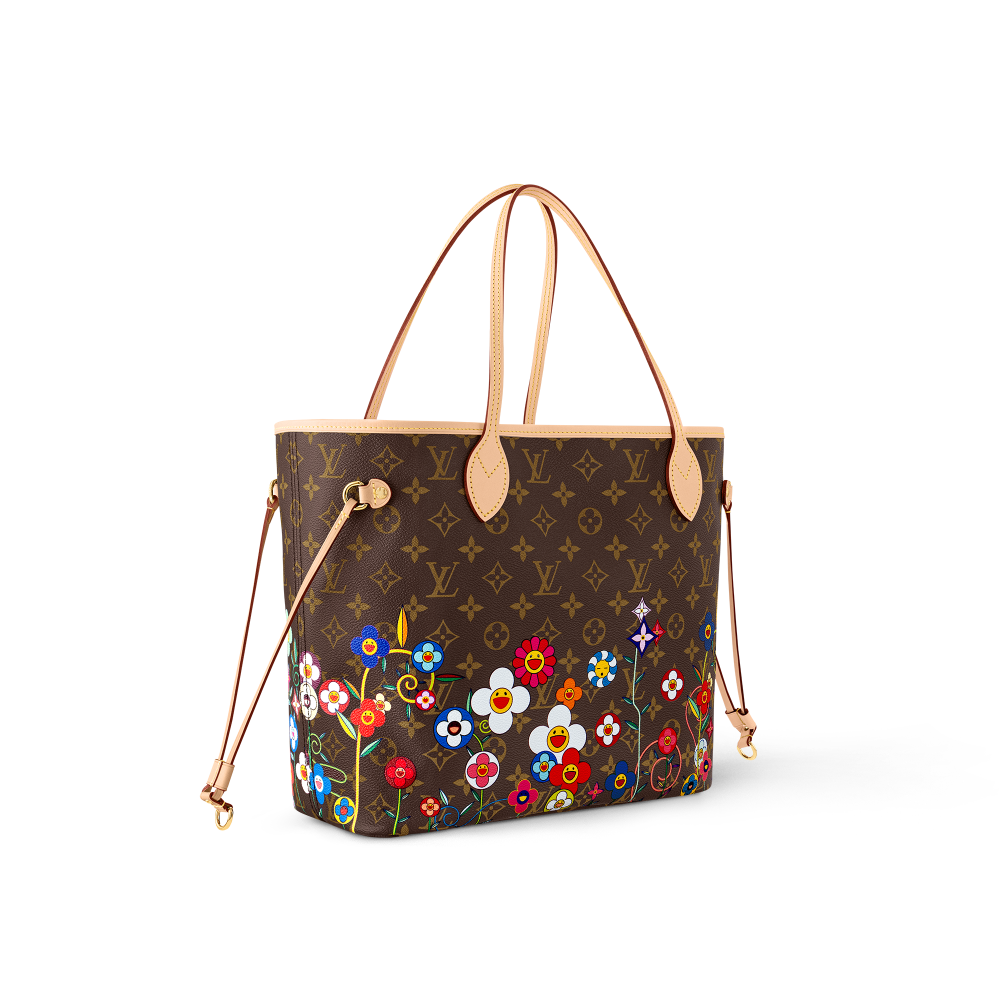 LV x TM Neverfull MM Brown Tote Bag-1