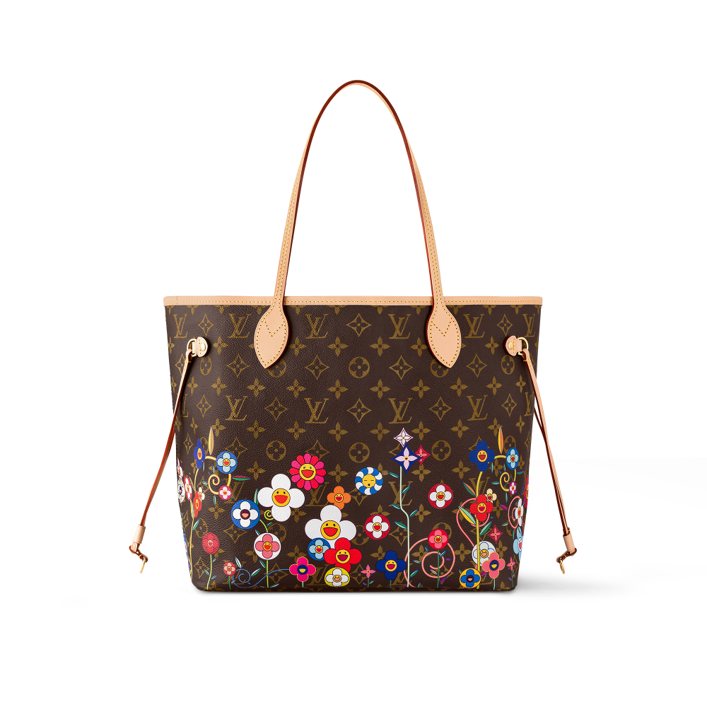 LV x TM Neverfull MM Brown Tote Bag-2