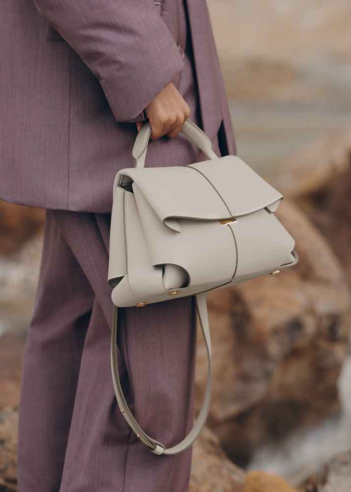 Polene Mokki Edition Textured White Shoulder Bag-thumb-2