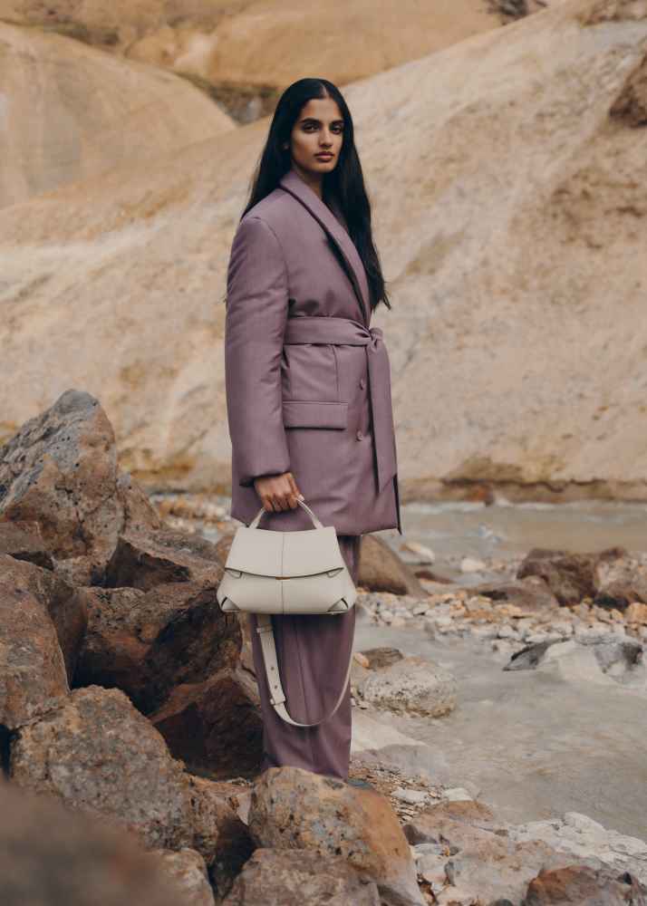 Polene Mokki Edition Textured White Shoulder Bag-thumb-4