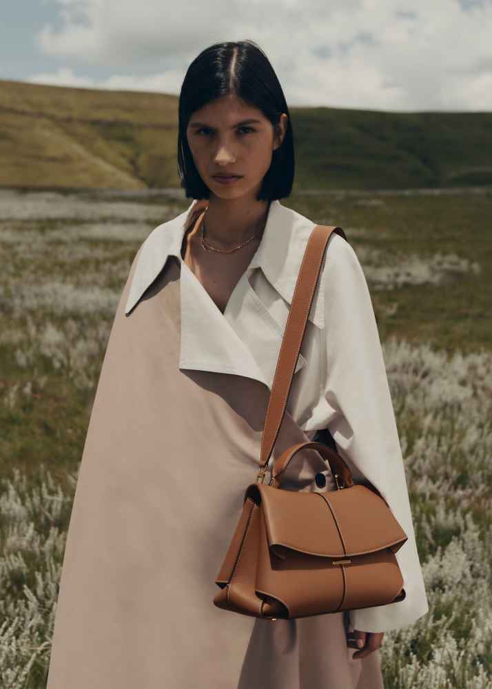 Polene Mokki Edition Textured Brown Shoulder Bag-2