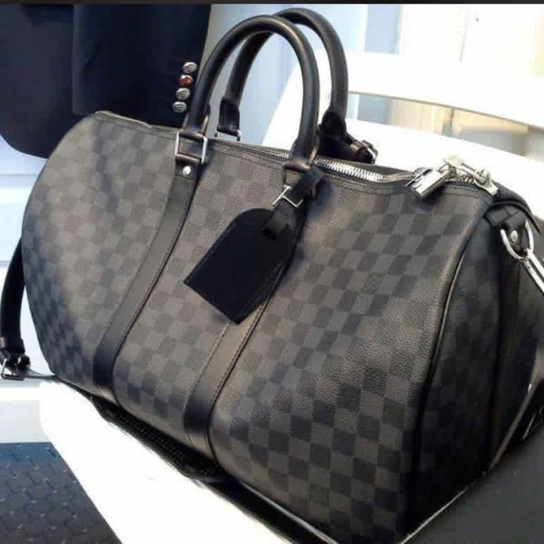 Louis Vuitton Keepall Bandouliére 50 Monogram Canvas Black Duffle Bag-thumb-0