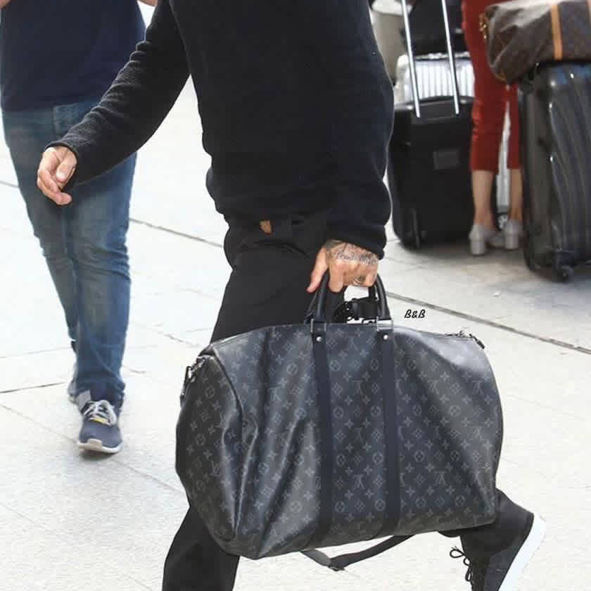 Louis Vuitton Keepall Bandouliére 50 Monogram Canvas Black Duffle Bag-thumb-0