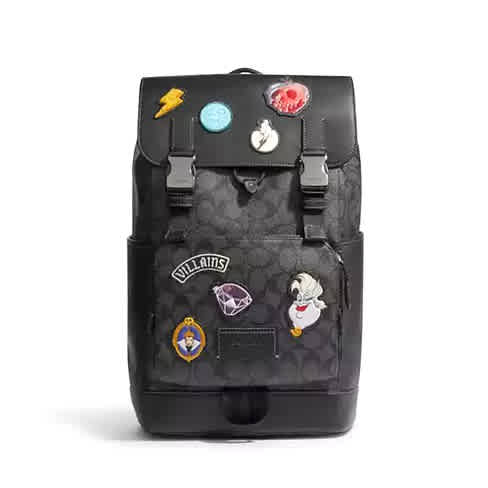 Disney X Coach Track Backpack In Signature Canvas With Patches-thumb-0