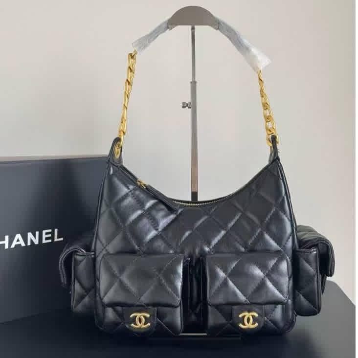 Chanel Cargo Black Hobo Bag-thumb-0