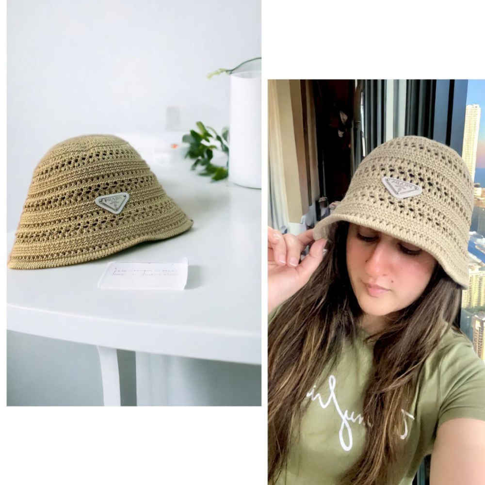 Prada Cream Premium Bucket Hat-thumb-2