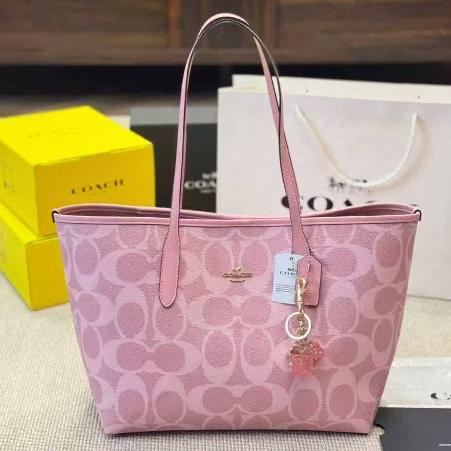Coach Pink Caryyall City Tote Bag-2