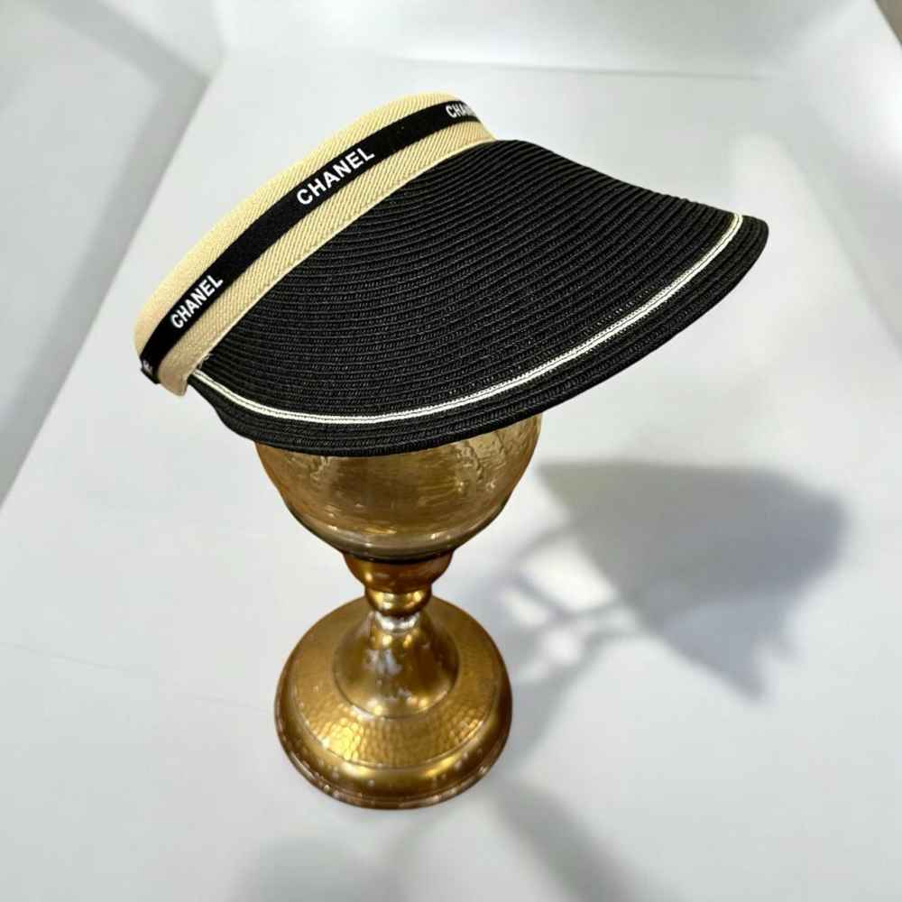 CHANEL VISOR HAT CREAM AND BLACK PRIMIUM CAP-1