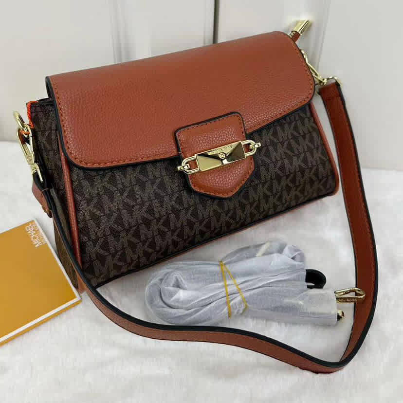 Michael Kors Fleur Brown Crossbody Bag-2