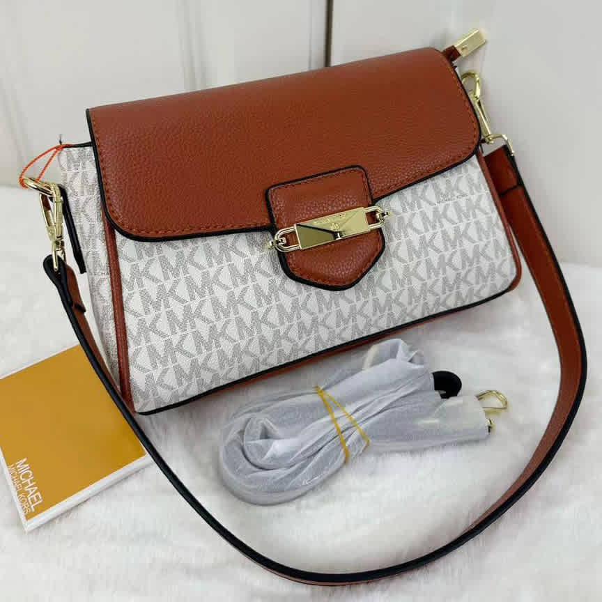 Michael Kors Fleur White Crossbody Bag-1