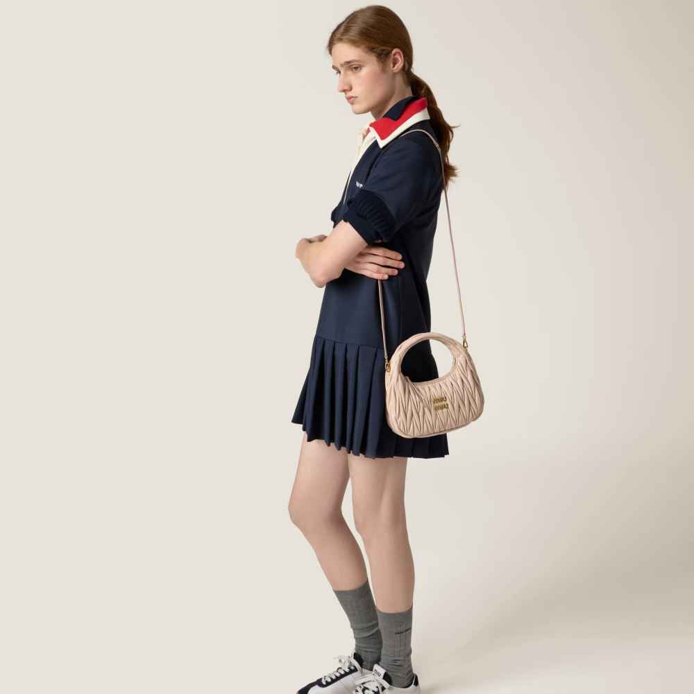 Miu Miu Wander Matlasse Nappa Leather Pink Hobo Bag-5