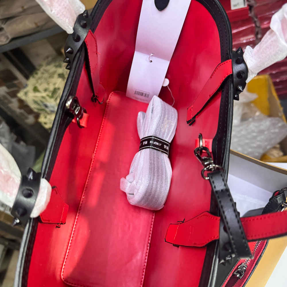 Christian Louboutin Cabata Medium Geniune Leather Black Tote Bag-2