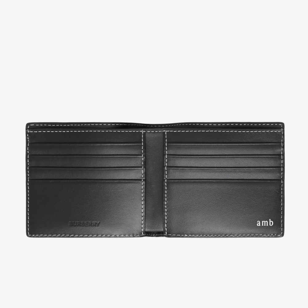 Burberry Brown Check and Leather Bifold Wallet-thumb-2