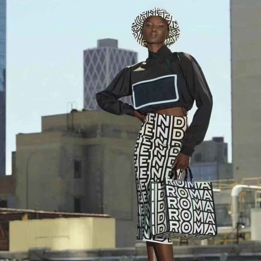 Fendi Roma Sunshine White Tote Bag-1