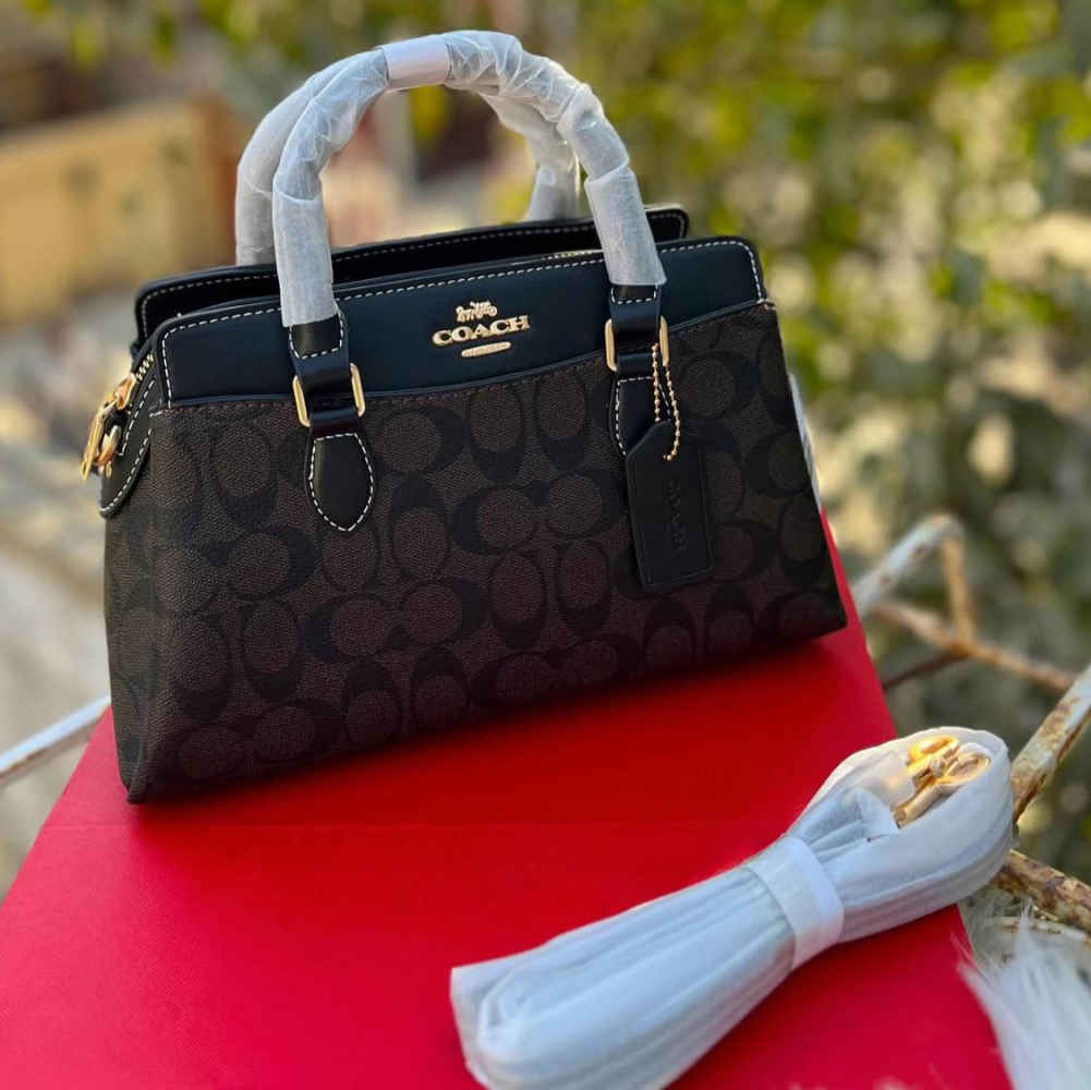 Coach Darcie Carryall Medium Brown Handbag-thumb-0