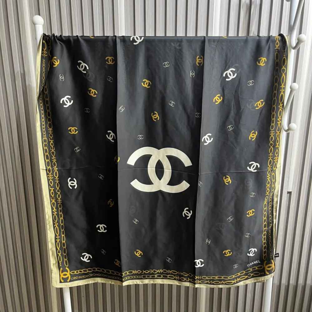 Chanel Premium Quality Black Silk Stole-1