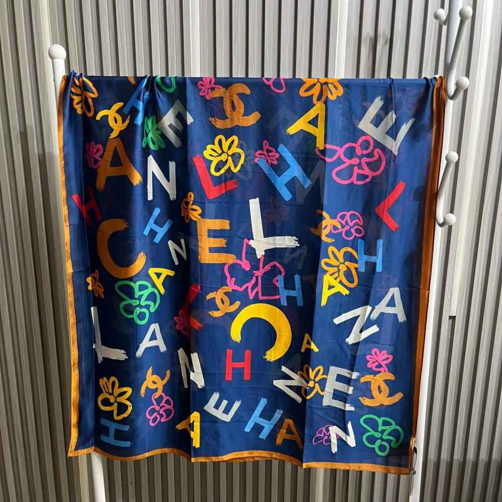 Chanel Premium Quality Blue Silk Stole-thumb-1