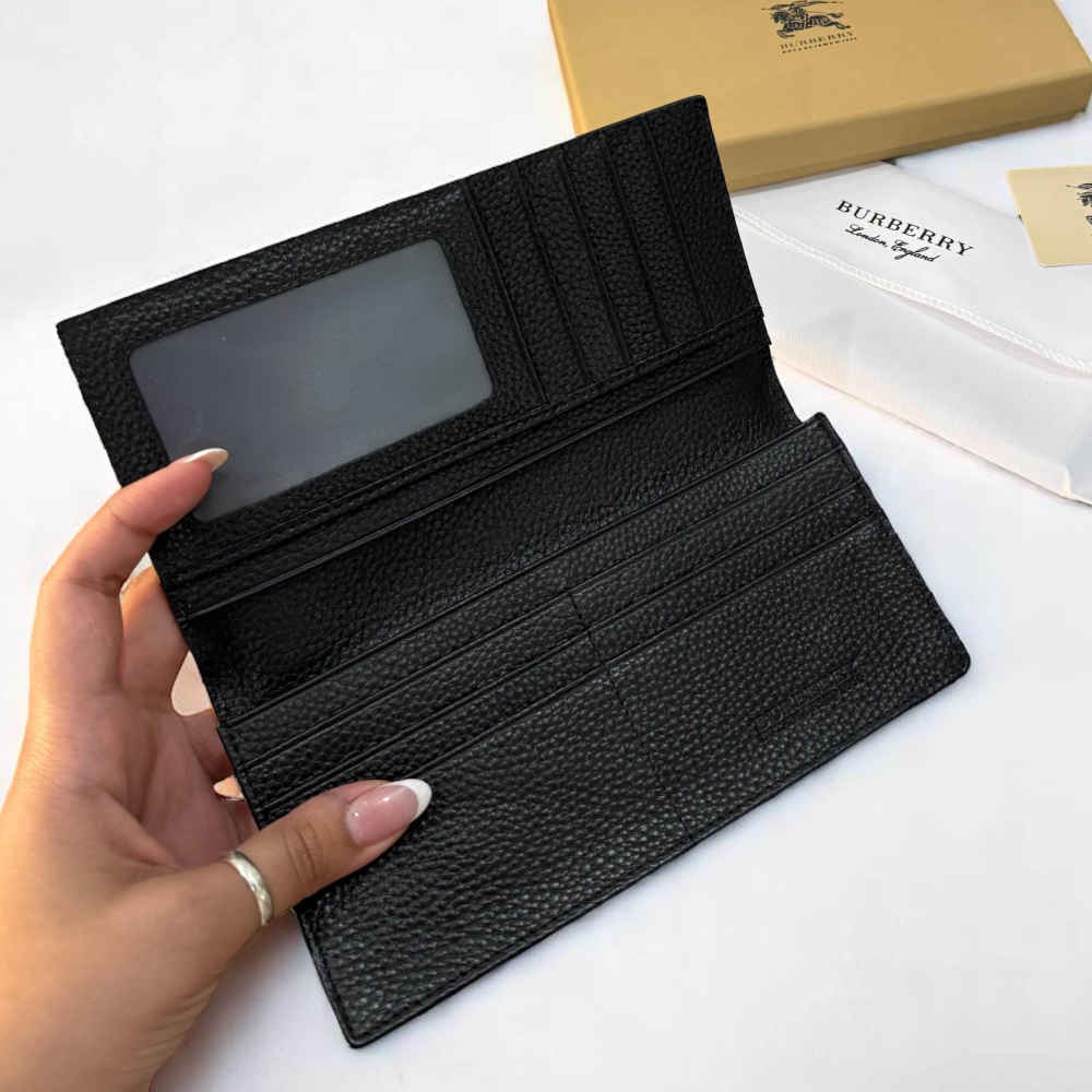 Burberry Brown Check and Leather Bifold Long Wallet-2