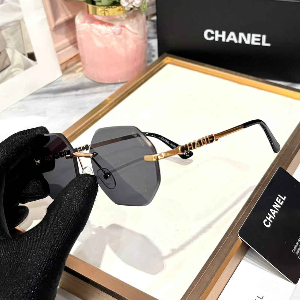 Chanel Black & Golden Premium Women's Sunglasses-thumb-1