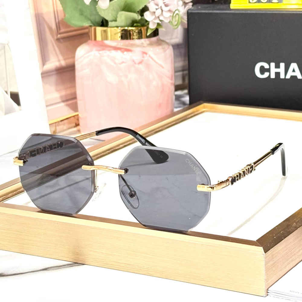 Chanel Black & Golden Premium Women's Sunglasses-thumb-0