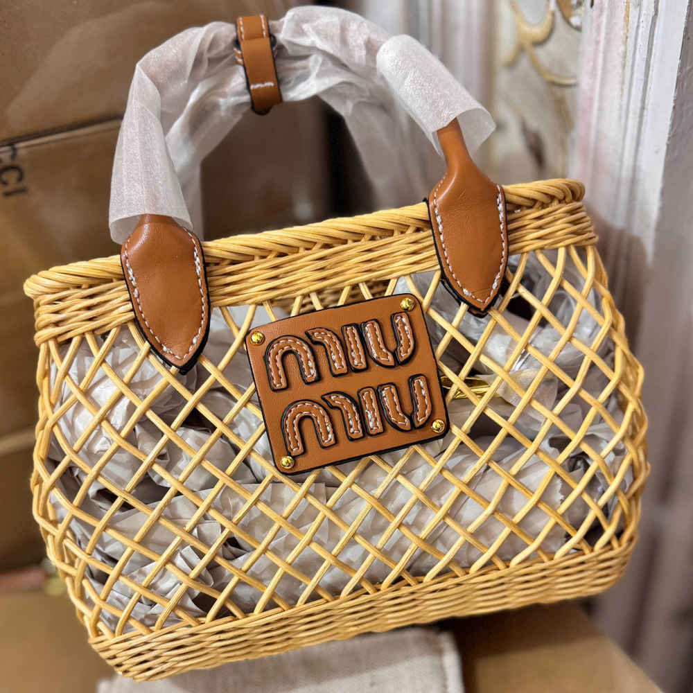 Miu Miu Chrochet Woven Basket Basket Bag-2