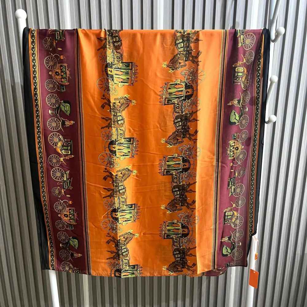 Hermes Premium Quality Orange Silk Stole-1