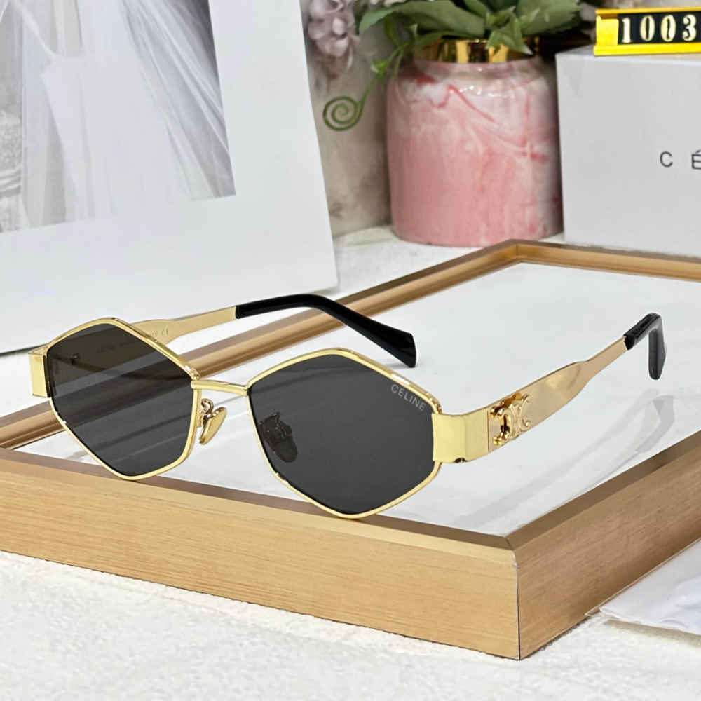 Celine Black & Golden Premium Women's Sunglasses-thumb-0