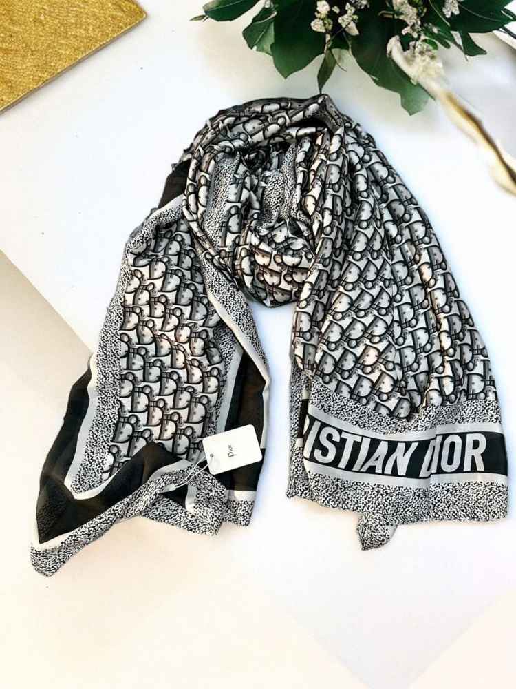 Dior Premium Quality Black Silk Stole-thumb-0