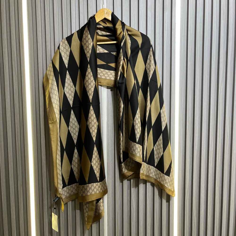 Gucci Designer Black Silk Stole-1