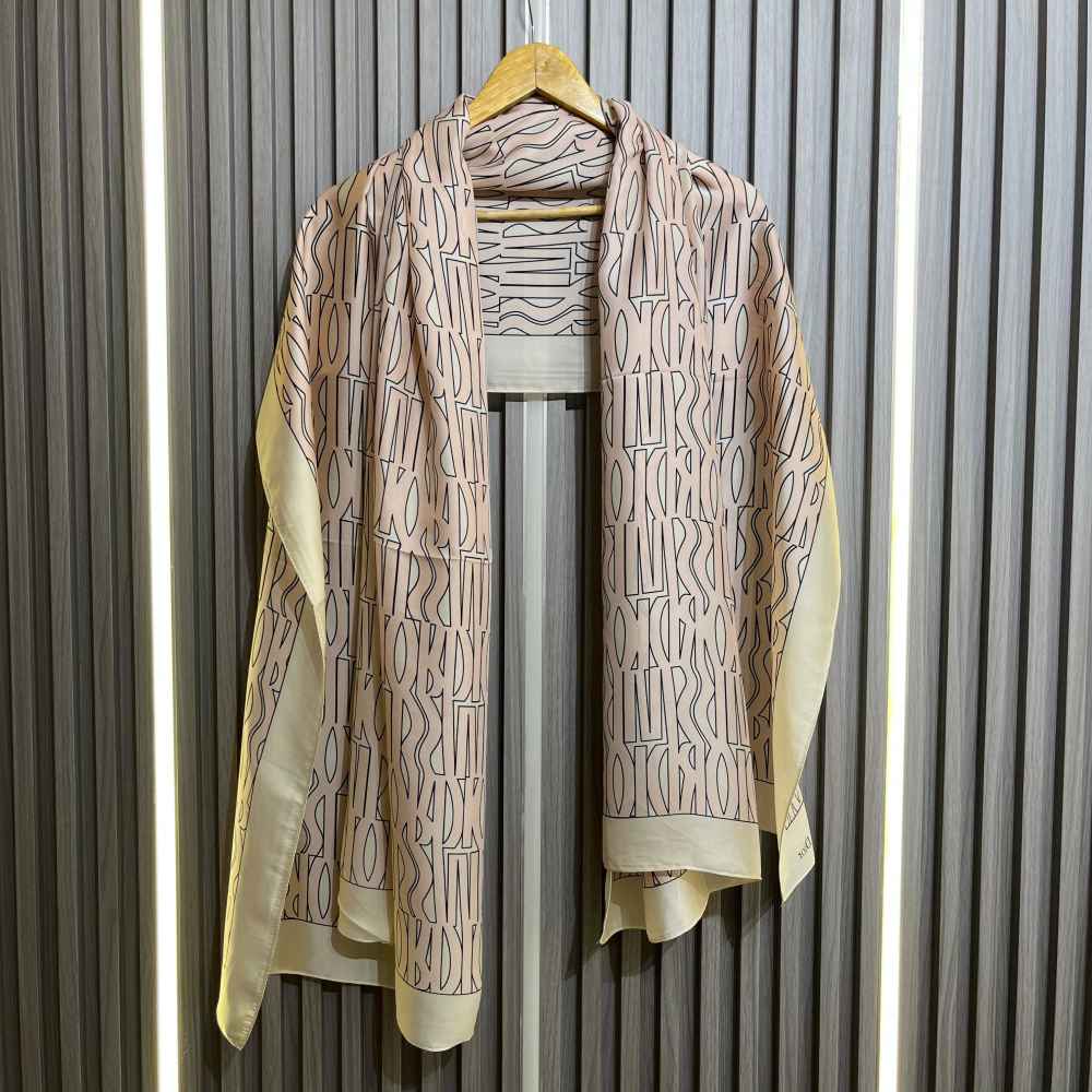 Dior Premium Quality Cream Silk Stole-thumb-1