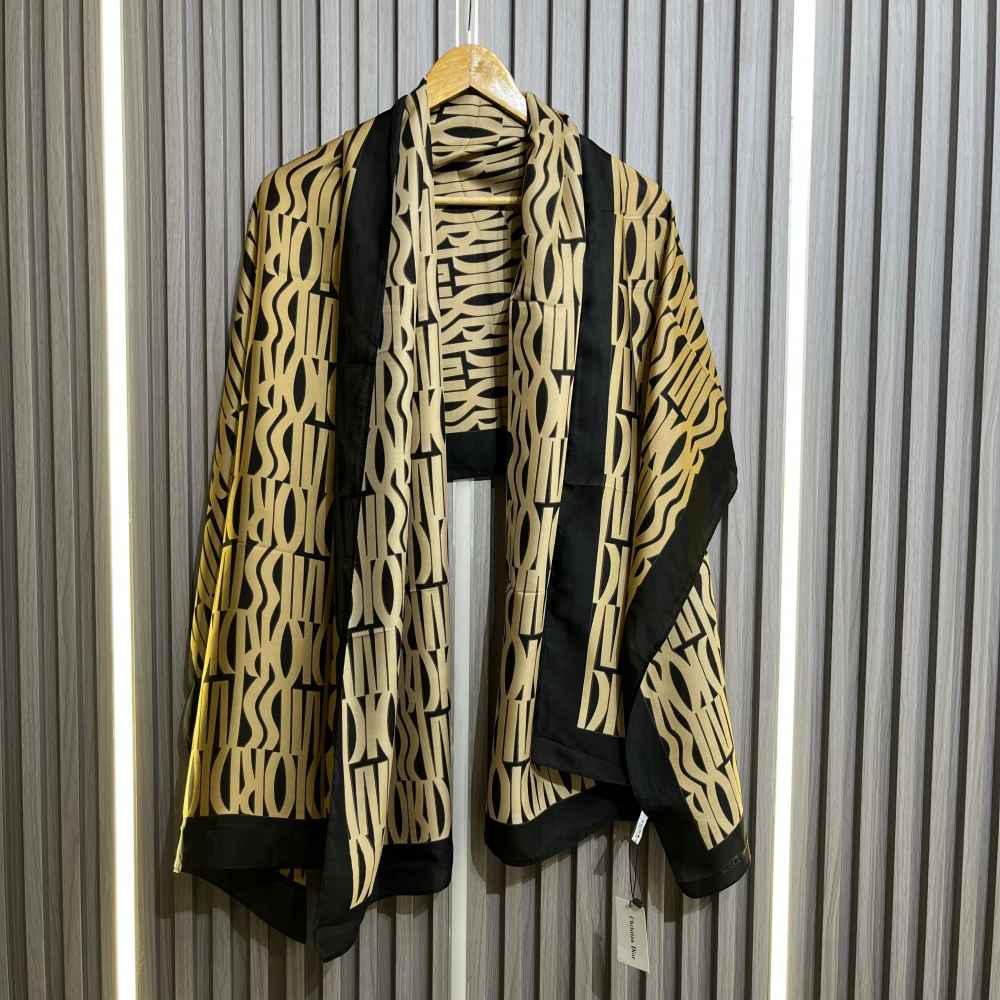 Dior Premium Quality Beige Silk Stole-thumb-1