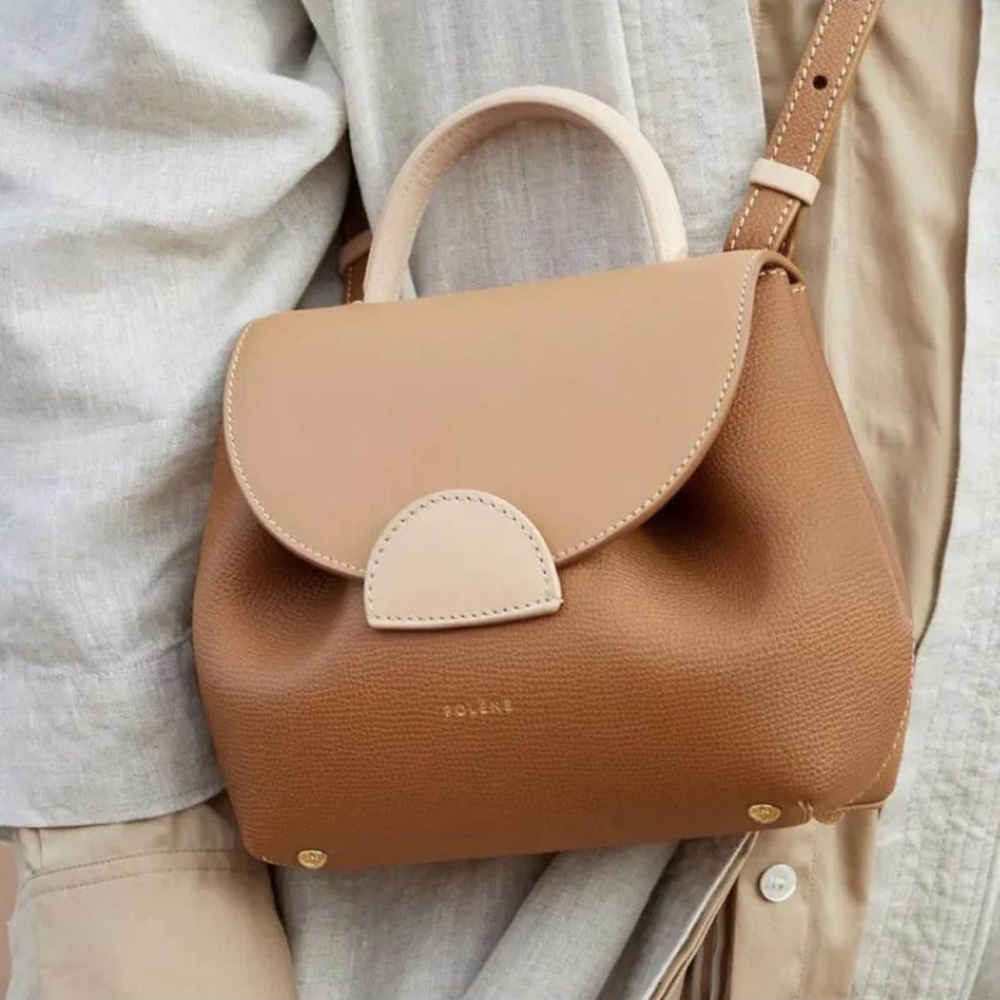 Polene Numero Uno Brown & Cream Crossbody Bag-1
