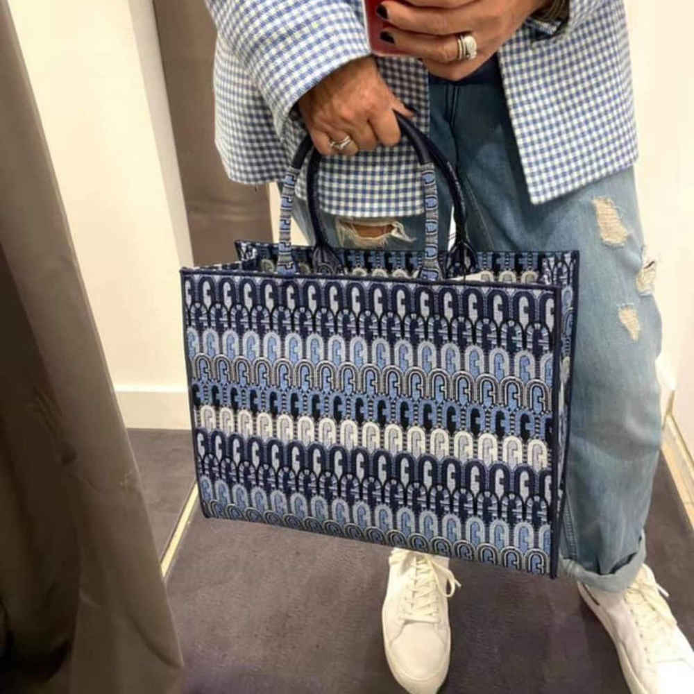 Furla Atena Blue High Quality Tote Bags-1