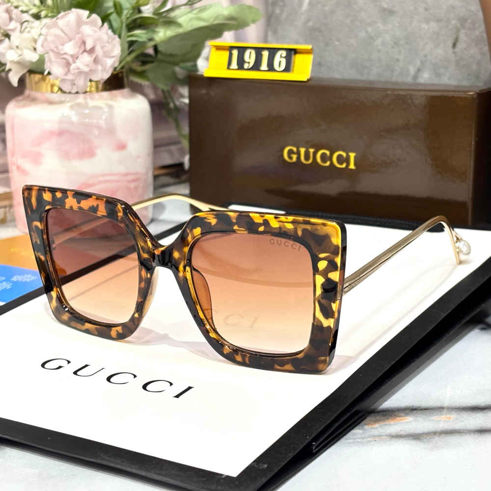 Gucci Brown & Yellow Premium Women's Sunglasses-thumb-0
