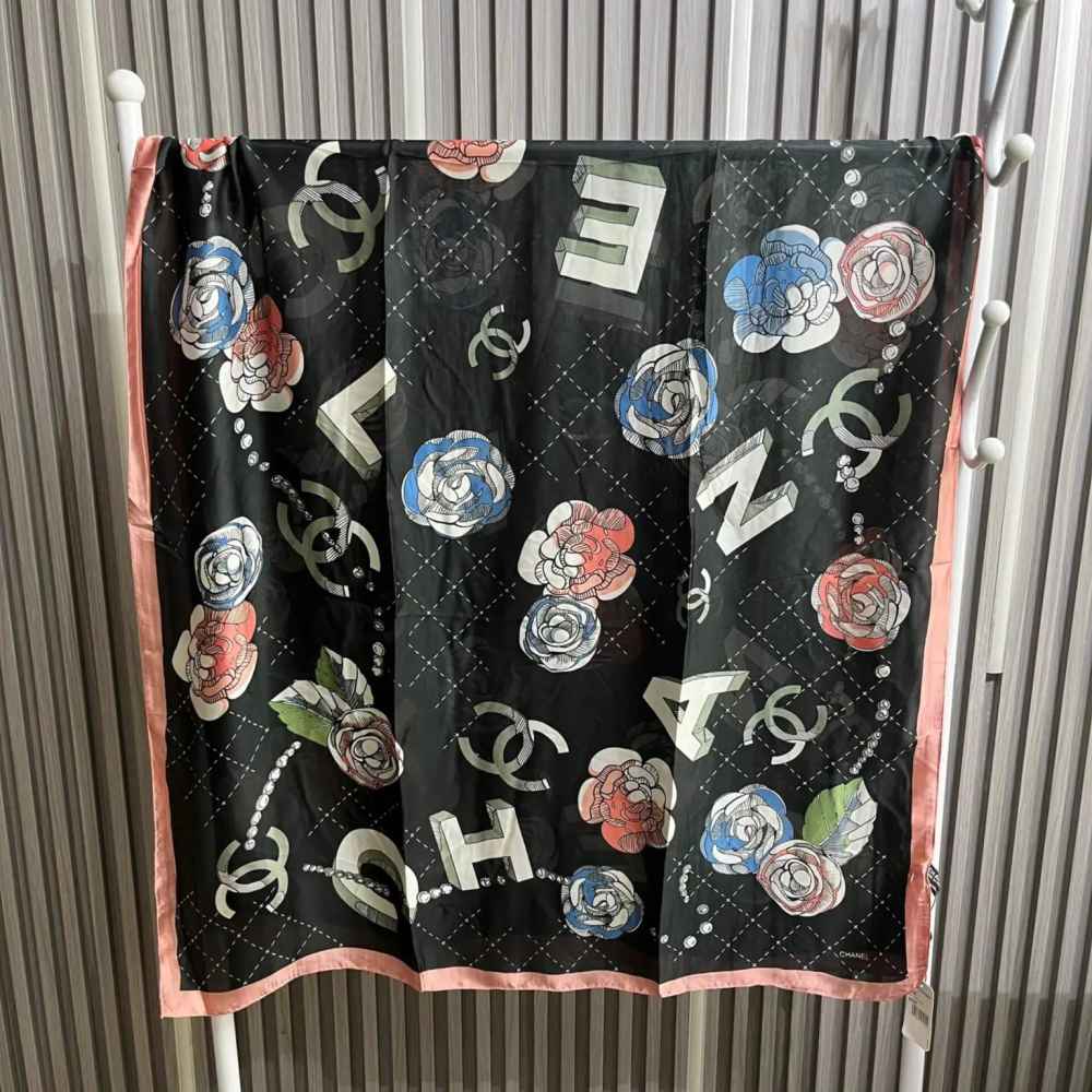 Chanel Premium Quality Black Silk Stole-1