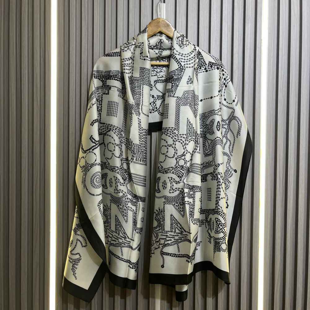 Chanel Premium Quality White Silk Stole-1