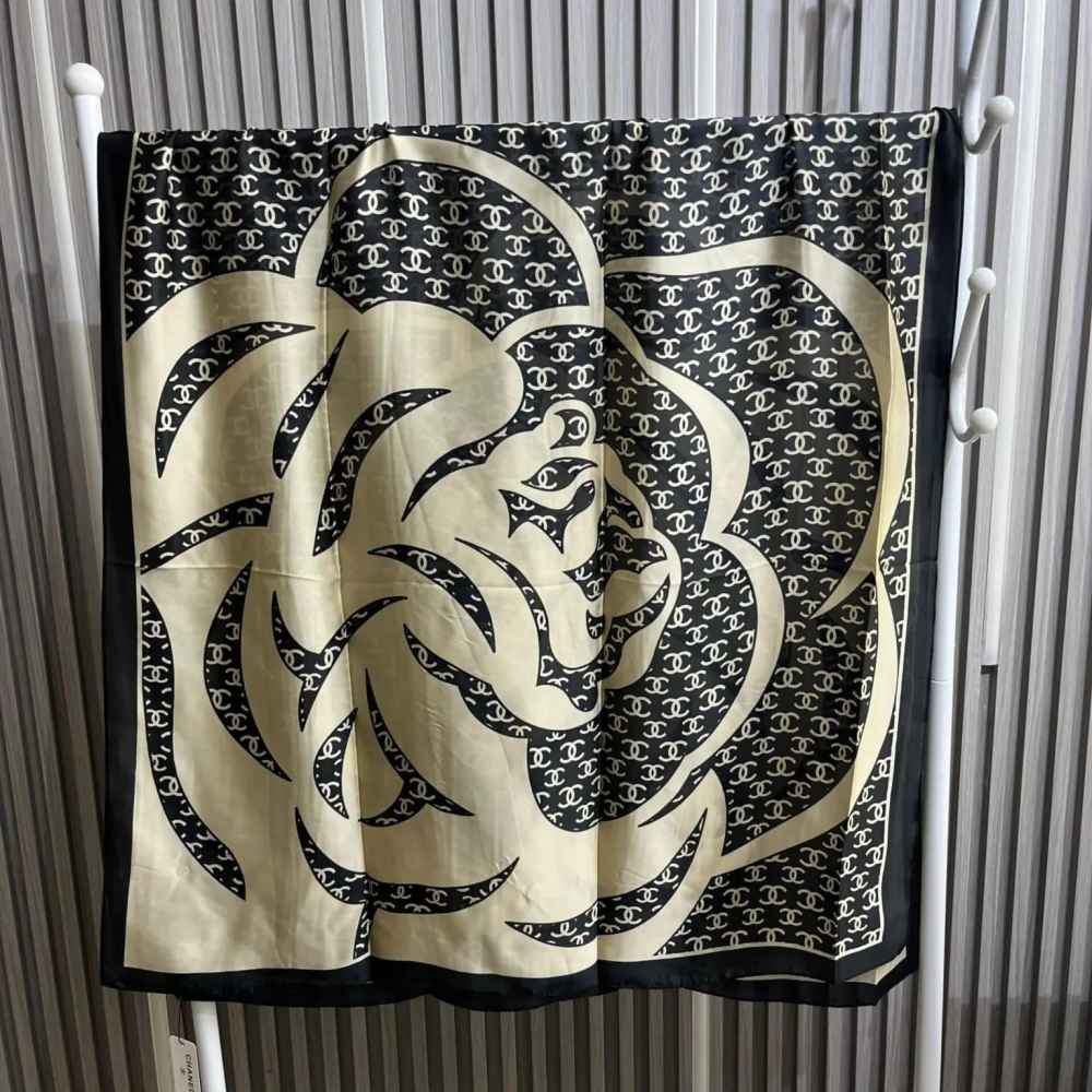 Chanel Premium Quality Black Silk Stole-thumb-1