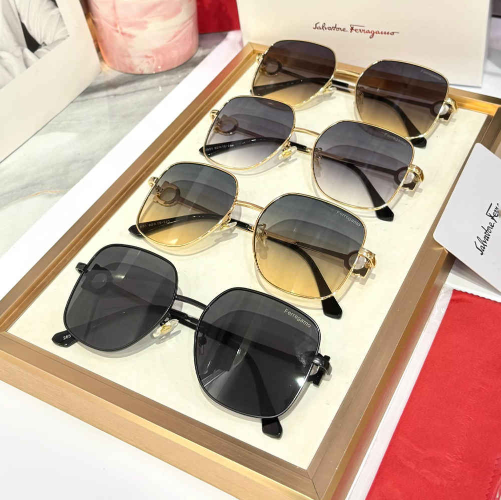 Ferragamo Black Premium Women's Sunglasses-2