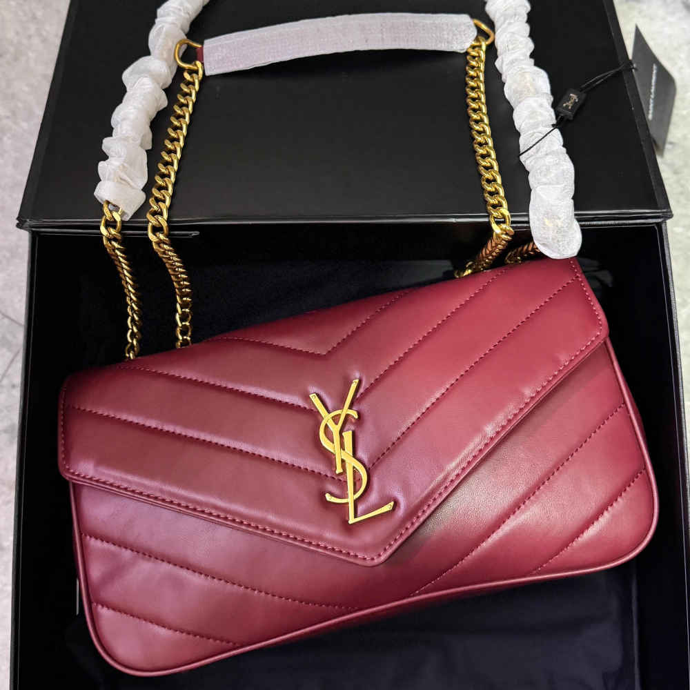 Saint Laurent Classic Wine Messenger Shoulder Bag-2
