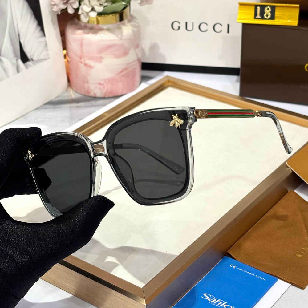 Gucci Black & Silver Premium Women's Sunglasses-1