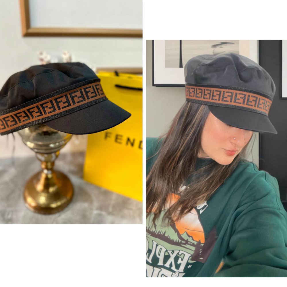 Fendi Black Premium Beret Hat-thumb-2