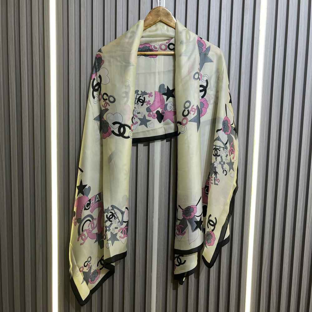 Chanel Premium Quality White Silk Stole-thumb-1