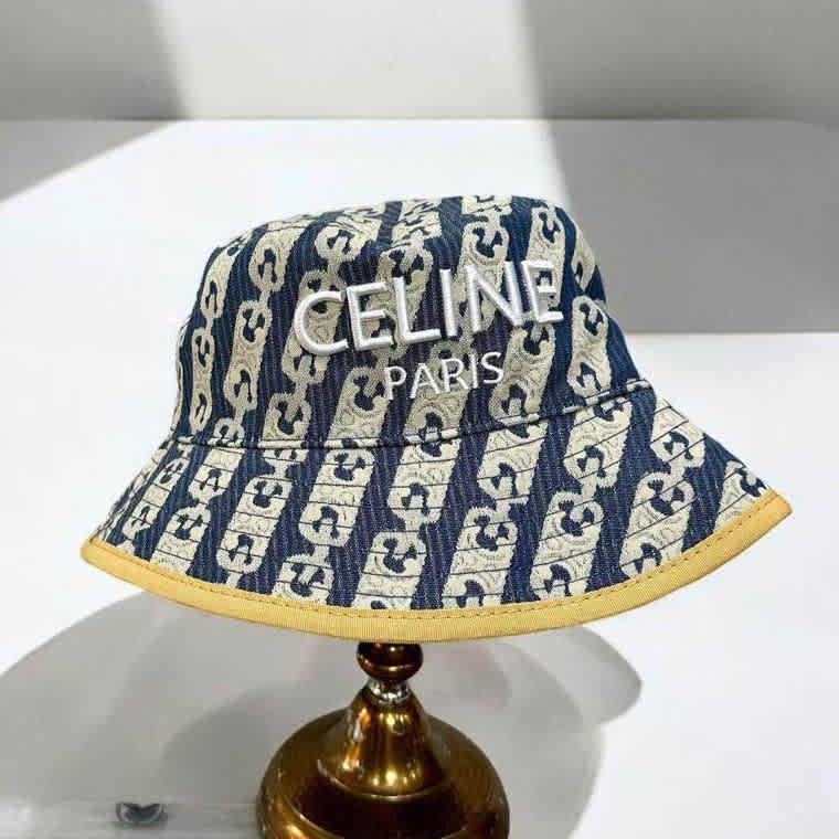 Celine White & Blue Premium Bucket Cap-thumb-1