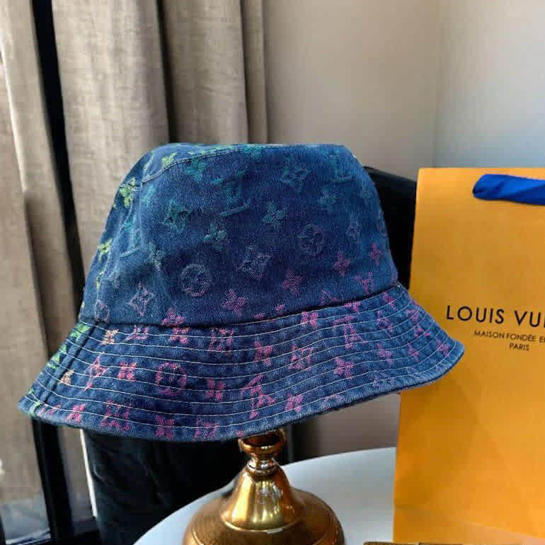 Louis Vuitton All Season Premium Blue Bucket Hat-thumb-1