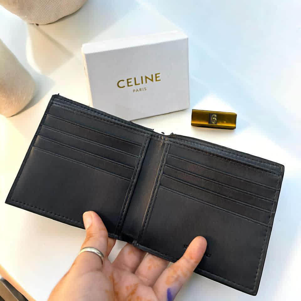 Celine Black Premium Compact Wallet-2