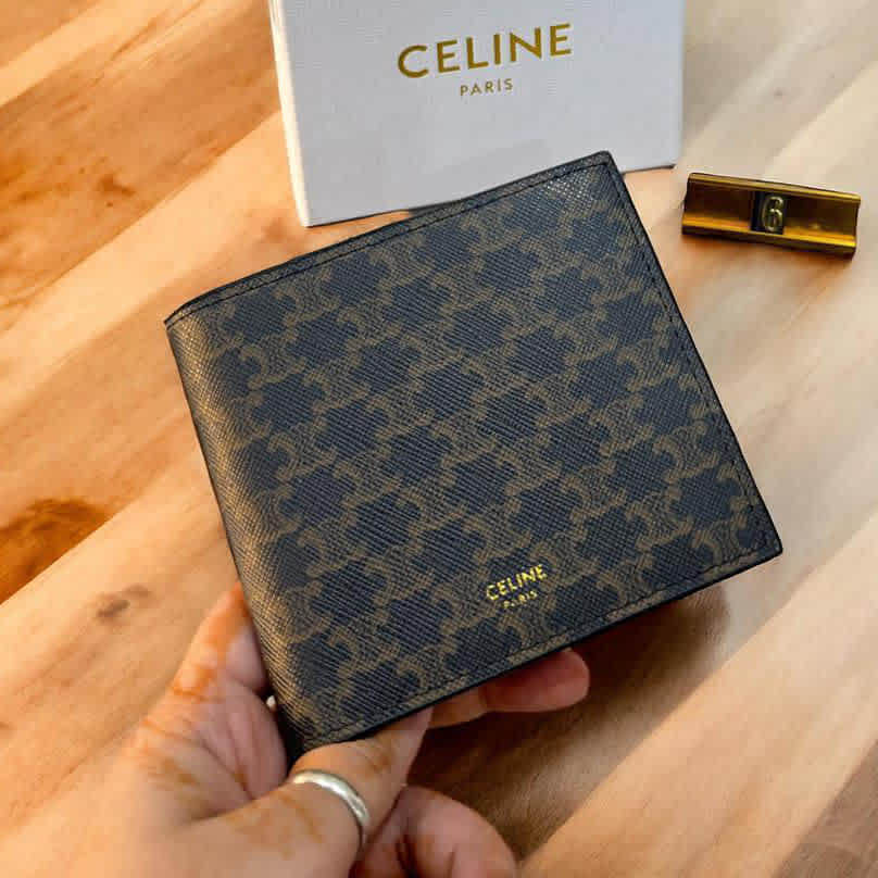 Celine Black Premium Compact Wallet-3