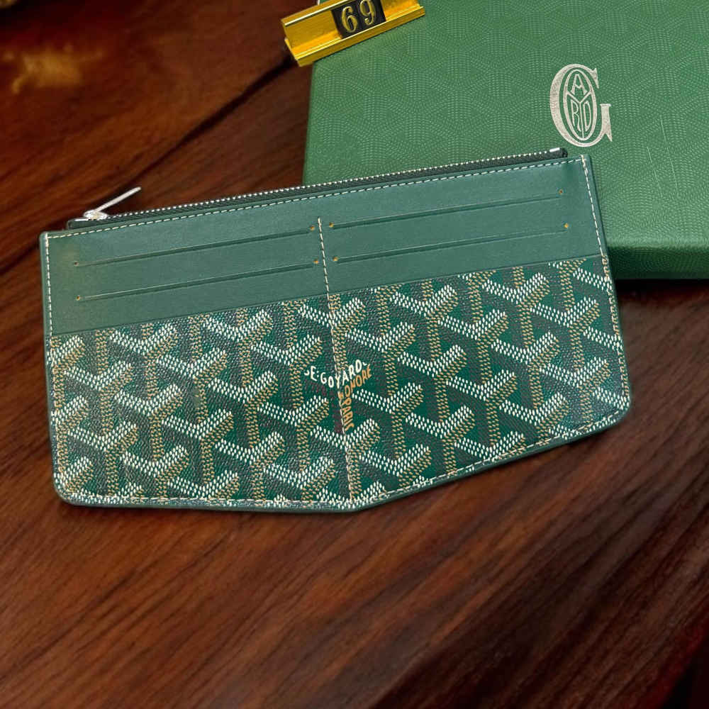 Goyard Green Premium Long Card Wallet-3
