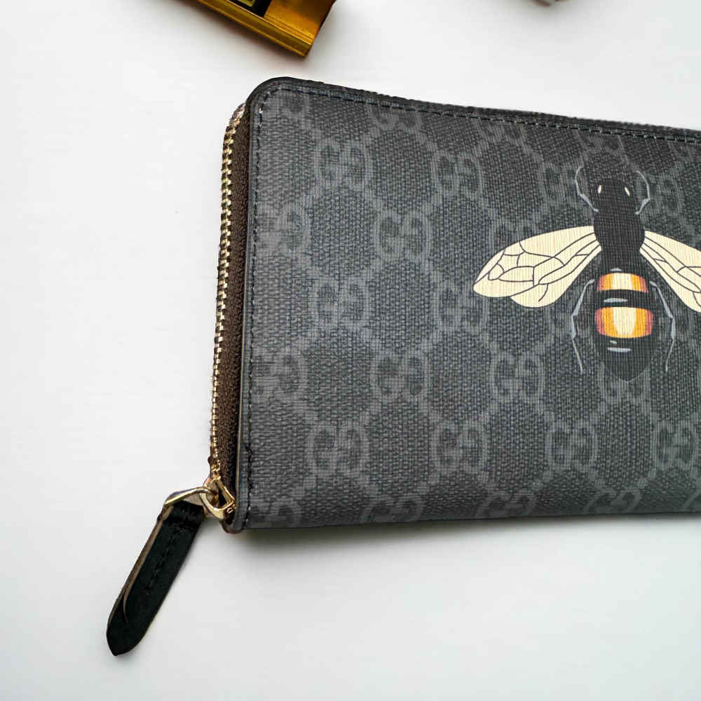 Gucci GG Supreme Monogram Bee Print Long Wallet-thumb-1