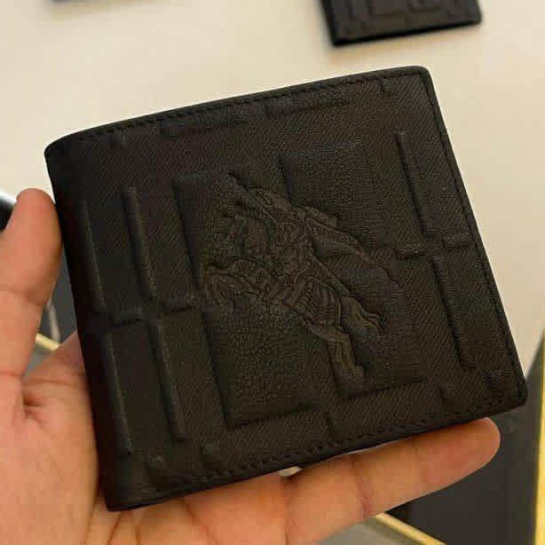 Burberry Black Leather Compact Wallet-thumb-0